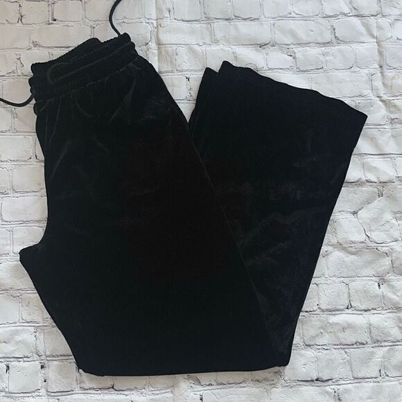 SHEIN Black Velvet Style Lounge Pants - Picture 1 of 5